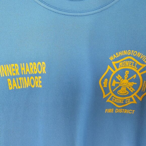 Blue Short Sleeve Tee with Yellow Print 202 - Picture 1 of 4